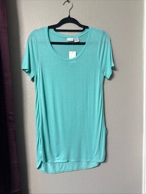 #926 All For Color mint Short Sleeve Long Tunic Size Small